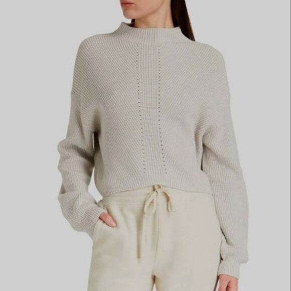 Le Ore Lodi Pointelle Knit Pullover Sweater Bandier Beige/Gray - XXS - Picture 1 of 5